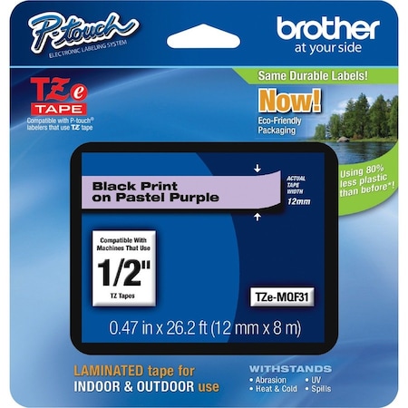 Brother Tape, lbl, Black On Pastel Pe TZEMQF31