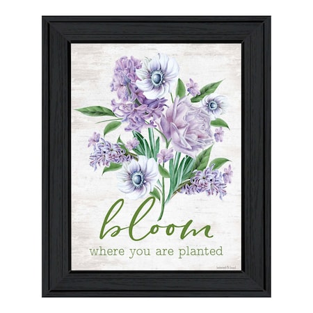 Homeroots Bloom Where You Are Planted Black Framed Print Wall Art 530178