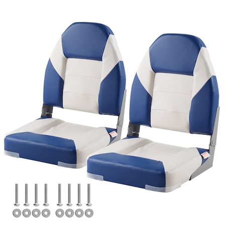 Vevor Boat Seat High Back Folding Fishing Boat Seat Chair Sponge Padding, 2PK YL86523