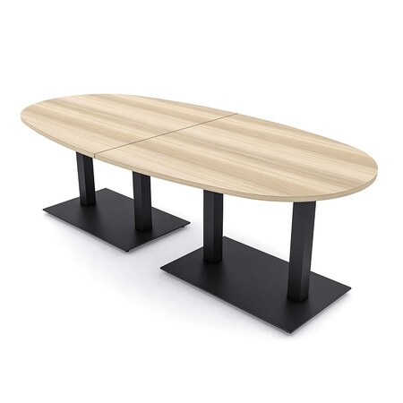 Skutchi Designs Boval Conference Table With Power Unit, 48 in W, 96 in L, Brown HAR-BOVL-48X96-DOU.BK-K525-NA