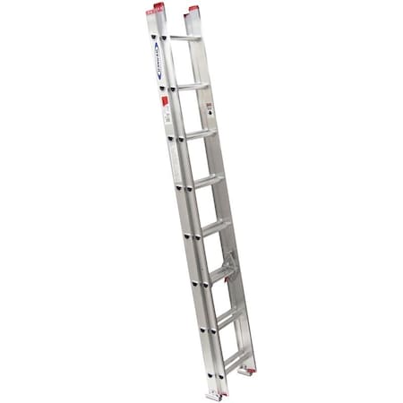 Werner Extension Ladder, 15 ft H Reach, 200 lb, Aluminum D1116-2