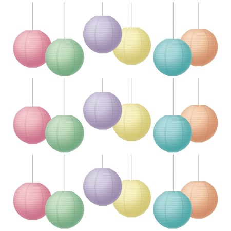 Teacher Created Resources Pastel Pop 8'' Hanging Paper Lanterns, 6-Piece Set, 3PK 77523