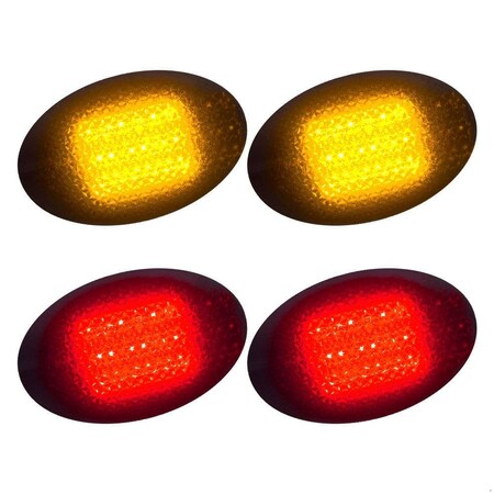 Recon 99-10 FORD SUPER DUTY DUALLY FENDER LENSES (4PC) 2 RED/2 AMBER LED LIG 264132BK