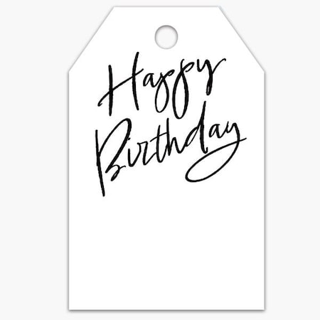 Nashville Wraps Happy Birthday - Black Gift Tag, 2.25x3.5, 50PK PTHBB