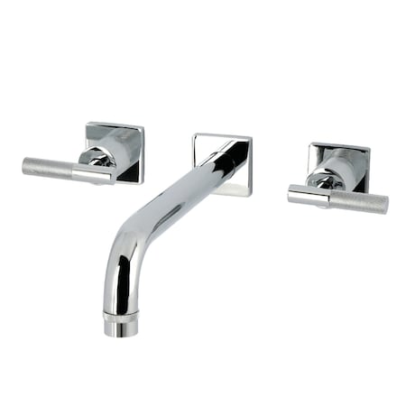 Kingston Brass Two-Handle Wall Mount Tub Faucet with Knurled Handle, Polished Chrome KS6021KNL