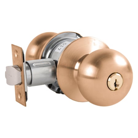 Arrow Lock Grade 2 Turn-Pushbutton Entrance Cylindrical Lock, Tudor Knob, Conventional Cylinder, Satin Bronze MK11-TA-10