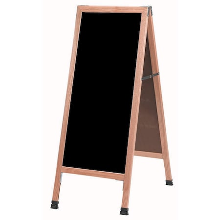 Aarco A-Frame Sidewalk Board, Black Composition Chalkboard and Solid Red Oak Frame, 42''Hx18''W A-3B