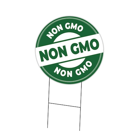 Signmission Farmers Market Non Gmo Double Sided Corrugated Plastic Circle Yard Sign, C-24-CIR-DS-WS-Non GMO C-24-CIR-DS-WS-Non GMO