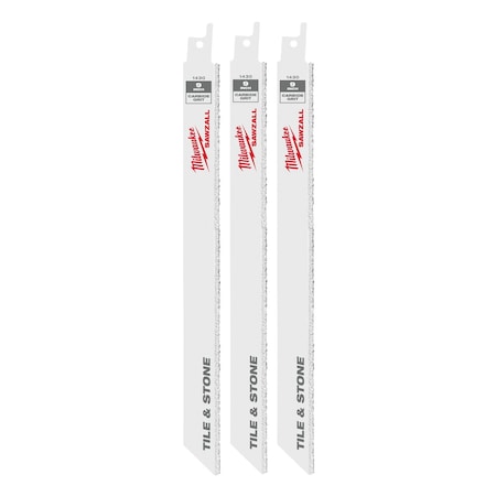 Milwaukee Tool 9" Carbide Grit SAWZALL Blade (3 Pk) 48-00-1430