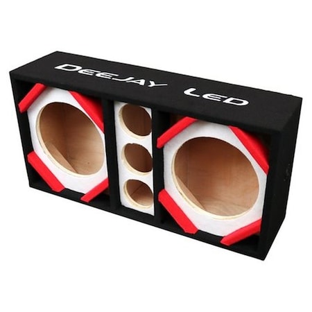 Deejay Led Two 10-in Woofers plus Three Tweeters WHITE Empty Chuchera Speaker Enclosure D10T3WHITE