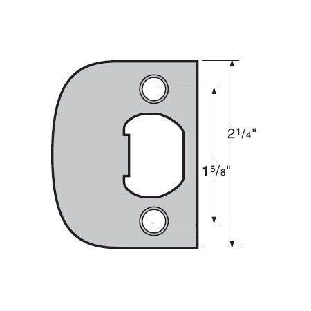 Kwikset Square Corner Full Lip Strike, Satin Nickel 83437-045
