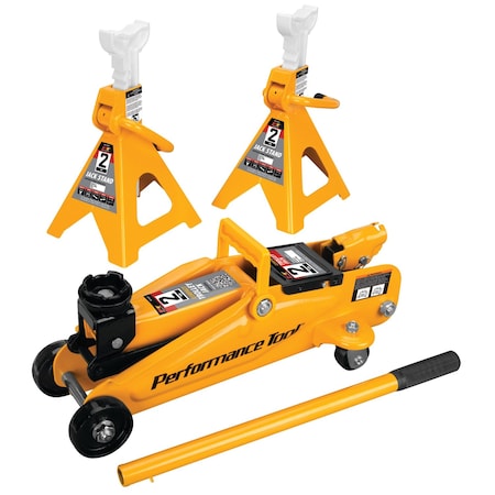 Performance Tool 2 Ton Trolley Jack Stand, 4000 lb Capacity, 13 in Max Height, Adjustable W1605
