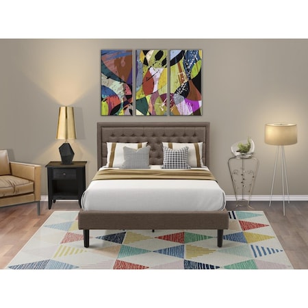 East West Furniture 2 Piece Kendall Queen Size Bedroom Set - Black KD18Q-1GA06