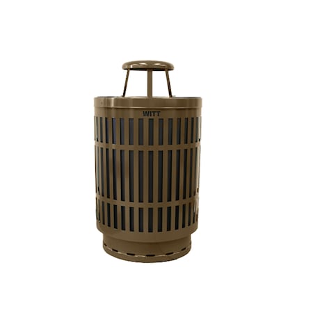 Witt Industries Brown Outdoor Receptacle with Laser Design with Rain Cap MAS40P-RC-BN