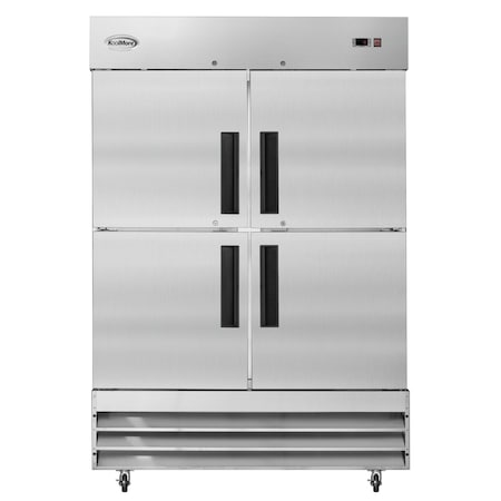 Koolmore 54 in. Commercial Stainless Steel Solid Half Door Reach-In Freezer, 47 cu. ft. RIF-2D-SSHD