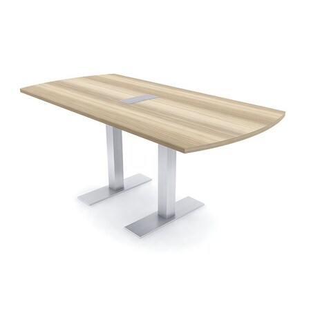 Skutchi Designs 6ft Arc Rectangle Conference Table With Power | Harmony Series | 6 Person Meeting Room Table HAR-AREC-36X72-T-K525-ESIL