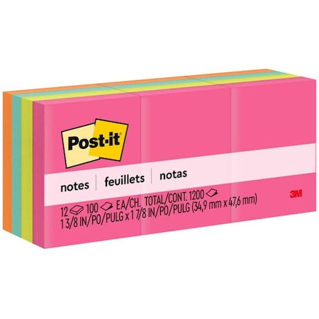 3M Post-it Notes, 1-1/2inx2in, 12PK 653AN