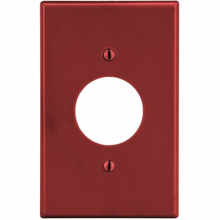 Hubbell Wiring Device-Kellems Wallplate, Mid-Size 1-Gang, 1.40" Opening, Red PJ7R