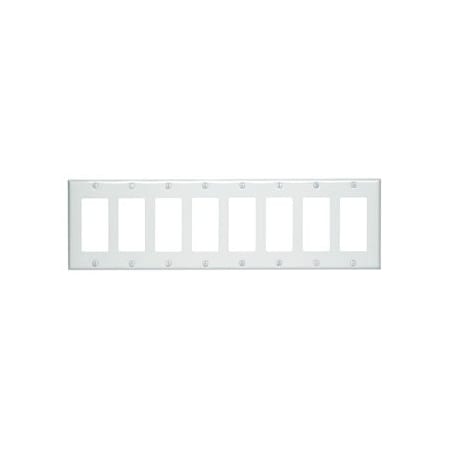 Leviton Decora Wallplate, Standard Size, Gang 8, White 80408-W