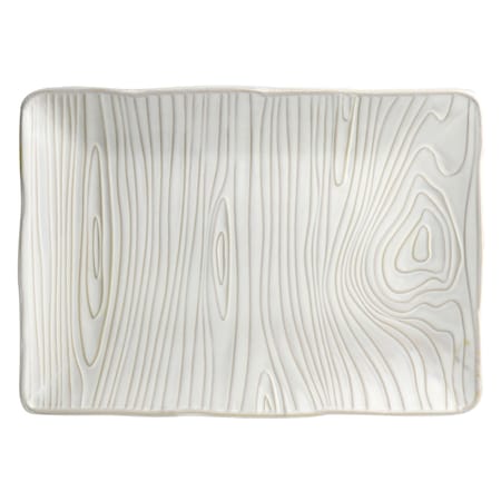 Martha Stewart 14in Stoneware Wood Pattern Serving Plate 128857.01