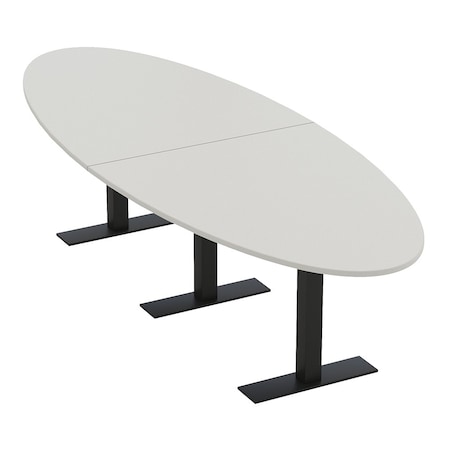 Skutchi Designs 8 Person Conference Table With Power Unit | 10' Oval Table | Harmony Series HAR-OVL-48X120-T.BK-U779-NA