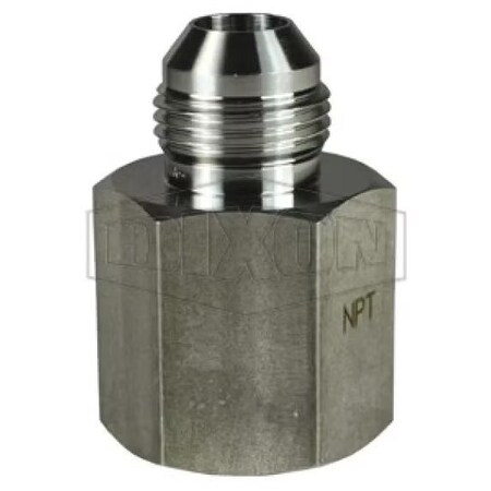 Dixon The Right Connection Flare to Pipe Adapter, 3/4-16 x 1/2-14 Nominal, Female JIC 37Deg Flare x Male N SS2405-8-8