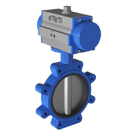 Abz Valves Pneumat Butterfly Valve, Duct Iron, 4 in 5350038580
