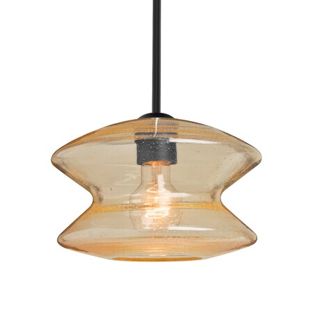 Besa Lighting Besa Zen Stem Pendant, Gold Bubble, Black Finish, 1x 60W MAX E26 Base 1TT-ZENGD-BK