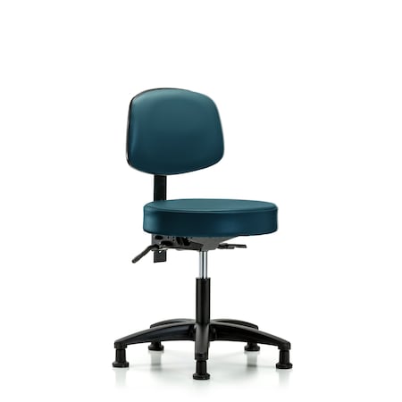 Blue Ridge Ergonomics Vinyl Stool, Back, Desk, Tilt, Glides, Royal BR-VDHST-RG-T1-RG-8801