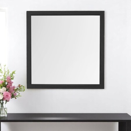 Homeroots 40" Gray Square Wood Framed Accent Mirror 564646