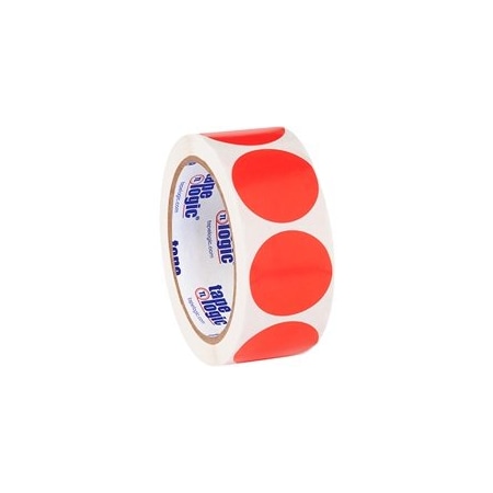 Bubblefast 1 1/2'' Fluorescent Red Inventory Circle Labels BFDL612G