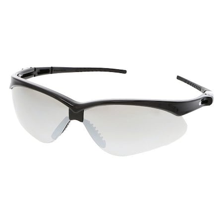 Mcr Safety Memphis (MP1), Safety Glasses, Anti-Scratch, Silver Mirror Lens, Black Frame, Half Frame, 1 PR MP117