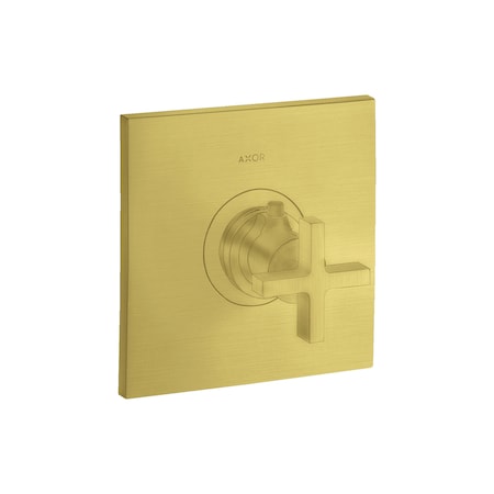 Axor Citterio Thermostatic Trim HighFlow with Cross Handle in Brushed Gold Optic 39716251