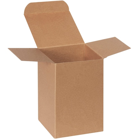 Non-Branded 4 in x 4 in x Reverse Tuck Folding Carton, Kraft, Chipboard, 250 PK RTS24HD