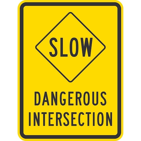 Lyle Slow Dangerous Intersection, 18x24, Non-Reflective, Yellow G-11286-NA_18x24