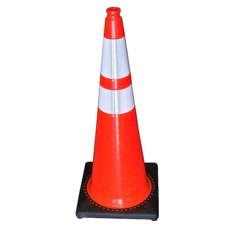 Jbc RS RS90055CT3M64 Traffic Safety Cone, 36 in H Cone, PVC Cone, Fluorescent Orange Cone RS90055CT3M64
