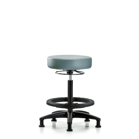 Blue Ridge Ergonomics Vinyl Stool, High Bench, Foot Ring, Glides, Storm BR-VHBSO-RG-BF-RG-8822