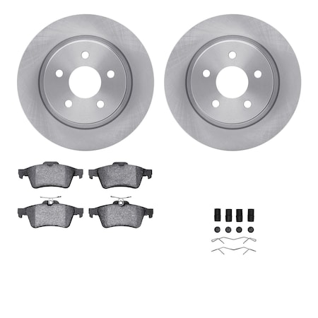 Dynamic Friction Co DFC Brake Rotor with 5000 Brake Pads and Hardware Kit 6512-27227