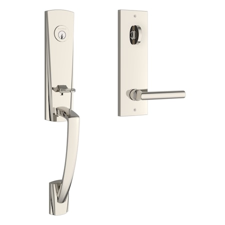 Baldwin Emergency Egress Miami Handleset with Tube Lever and Contemporary Square Escutcheon with 6AL EEMIAXTUBCQE055