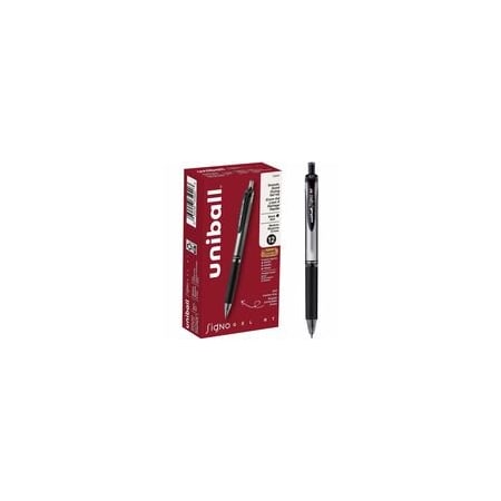 Uniball PEN, GEL, SIGNO, RT, .7MM, BK, 12PK 65940
