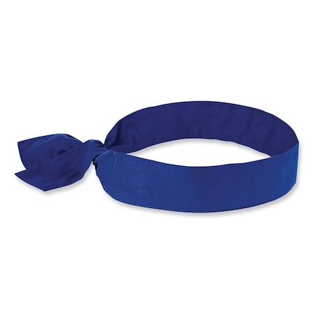 Ergodyne Chill-Its 6700 Cooling Bandana Polymer Tie Headband, One Size Fits Most, Solid Blue 12307