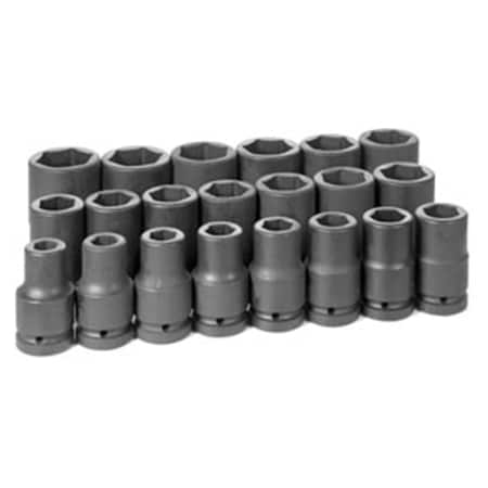 Light House Beauty 9021D 1 in. Drive 21 Piece Deep Fractional Set - Grey LI3593752