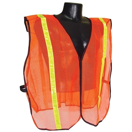 Radwear Radians Non-Rated Safety Vest, S/XL, Polyester, Green/Orange/Silver, Hook-and-Loop SVO1-S/XL