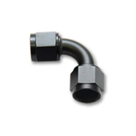 Vibrant -16 AN Female 90 deg Union Adapter - Anodized Black 10736