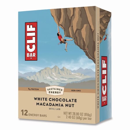 Clif Bar Energy Bar, White Chocolate Macadamia Nut, 2.4 oz Bar, 12PK CCC161009
