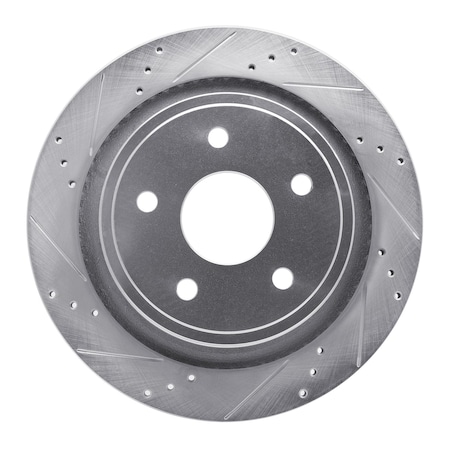 Dynamic Friction Co DFC Brake Rotor - Drilled and Slotted - Silver 631-40095L