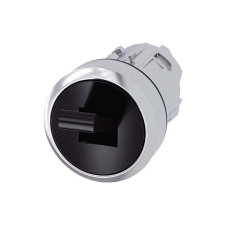 Siemens Toggle switch, 22 mm, round, metal shiny, black, 2 switch positions 3SU1050-3EC10-0AA0