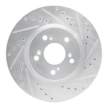 Dynamic Friction Co DFC Brake Rotor - Drilled and Slotted - Silver 631-58021R