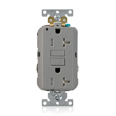 Leviton Plugs&Rcptcls, 20A, 125VAC, Gry, Polycarb G5362-TGY