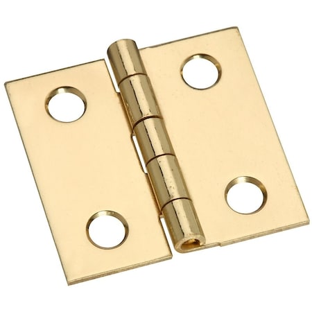 National Hardware Decorative Broad Hinge, 1 in H Door Leaf, 0.02 in Thick Door Leaf, Brass, Solid Brass, 2 lb N211-334